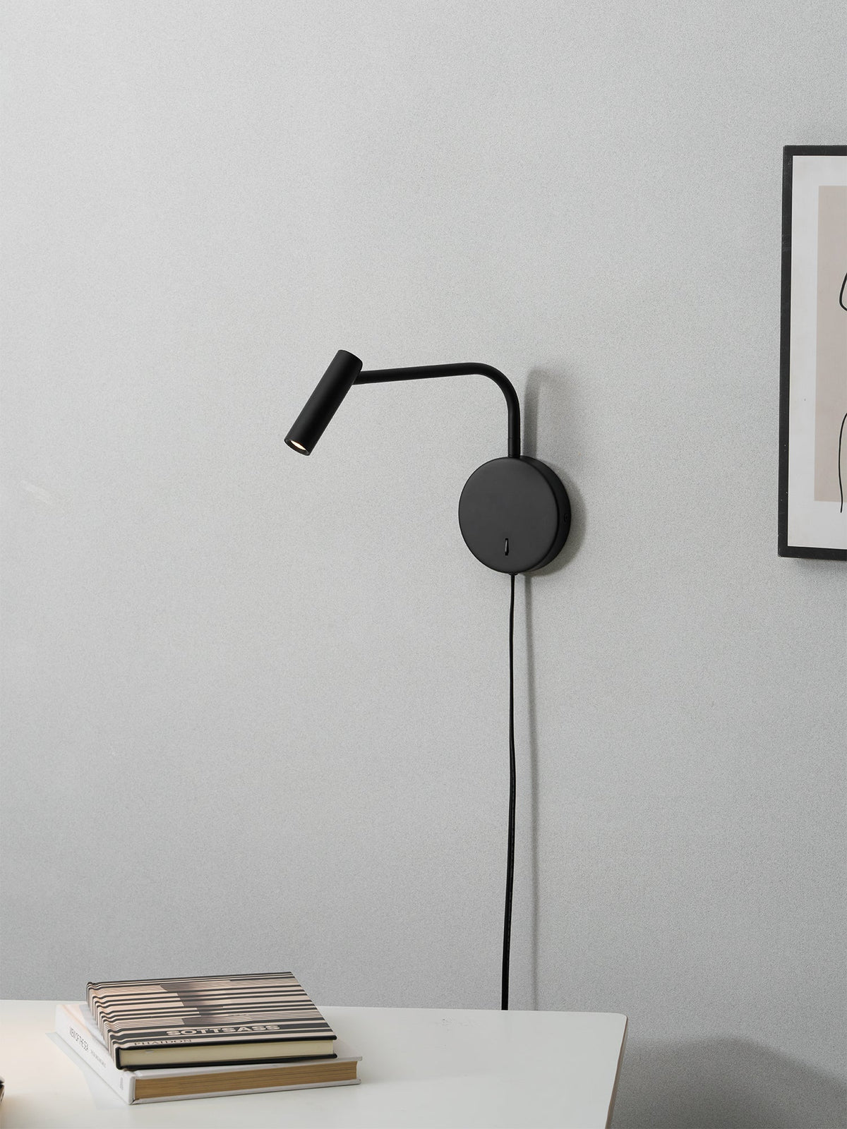 Riven Pivot LED Plug-In Reading Wall Lamp — product, finish and specification view 14