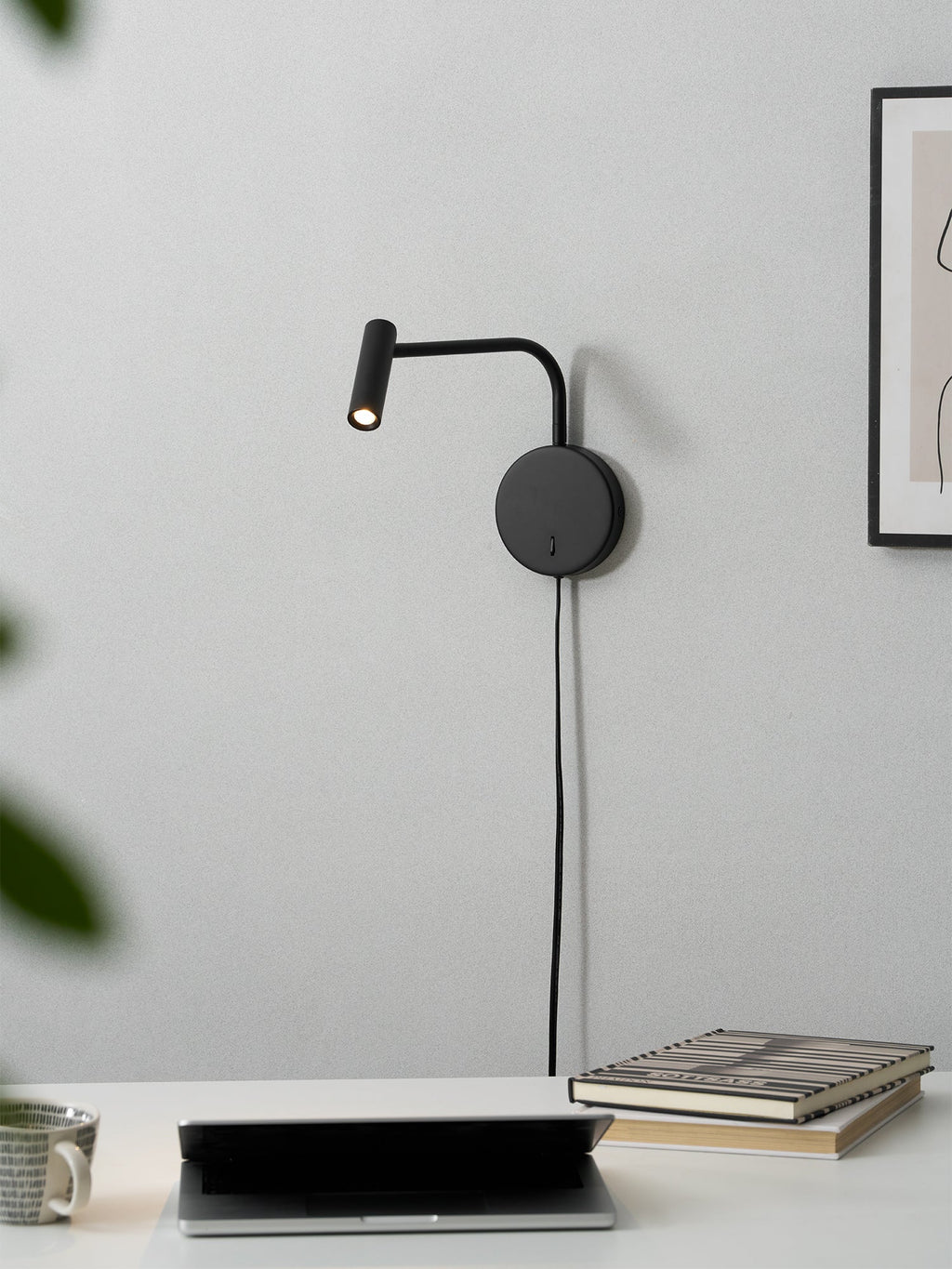 Riven Pivot LED Plug-In Reading Wall Lamp — product, finish and specification view 18