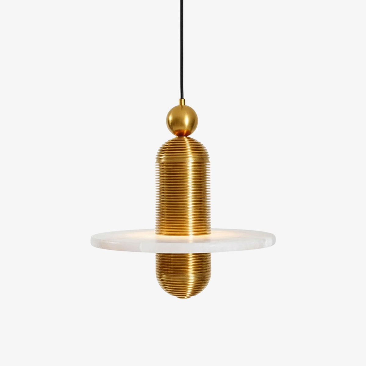 Saturn Alabaster LED Pendant Light – pendant light view 1
