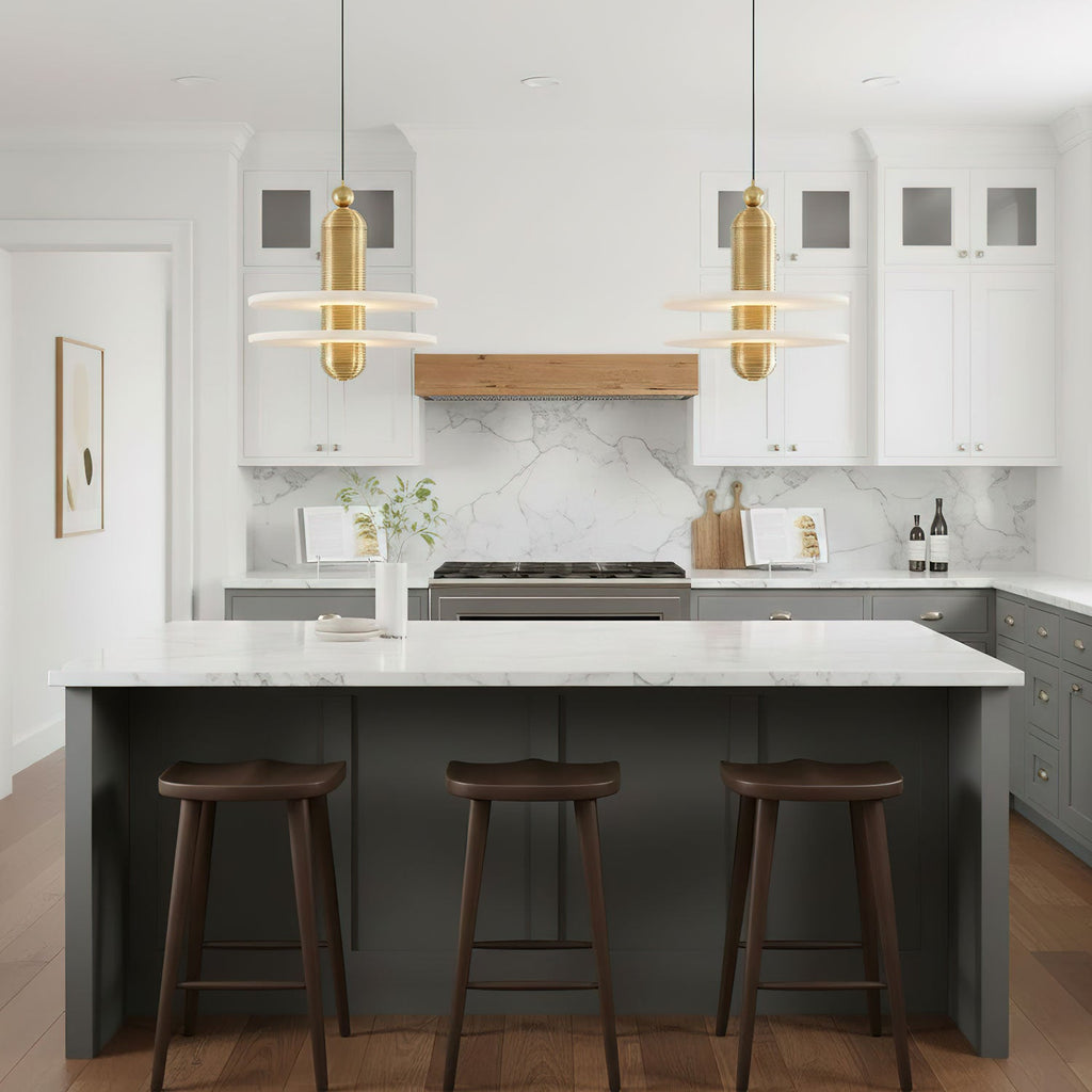 Saturn Alabaster LED Pendant Light – pendant light view 10