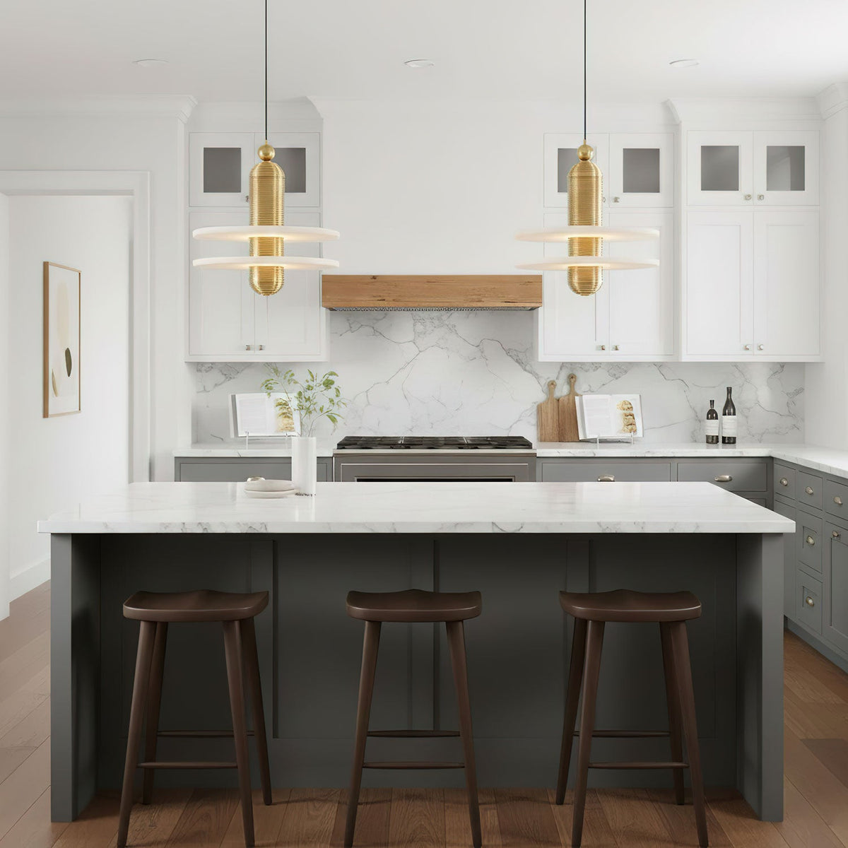 Saturn Alabaster LED Pendant Light – pendant light view 10