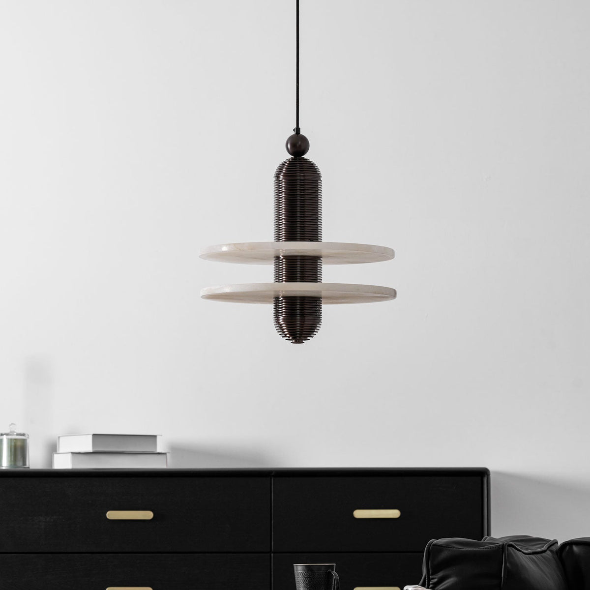 Saturn Alabaster LED Pendant Light – pendant light view 14