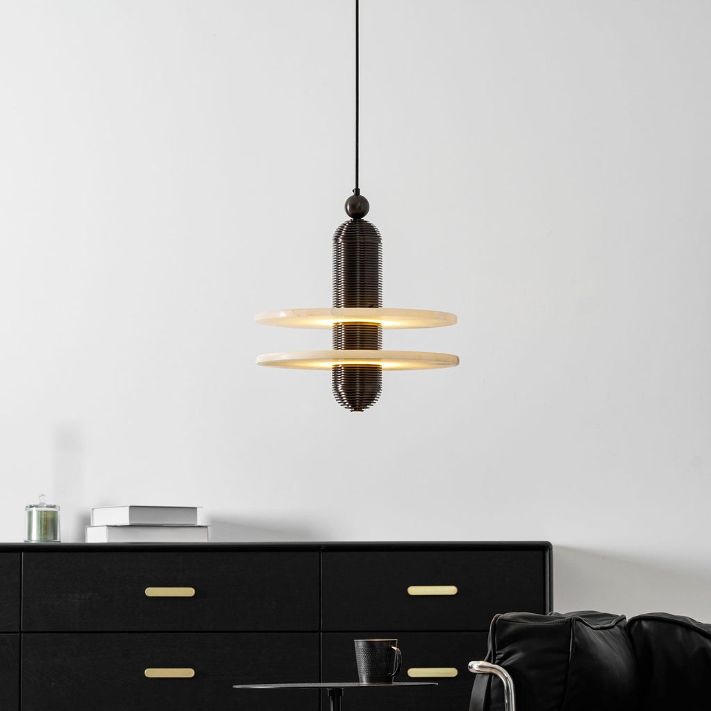 Saturn Alabaster LED Pendant Light – pendant light view 16