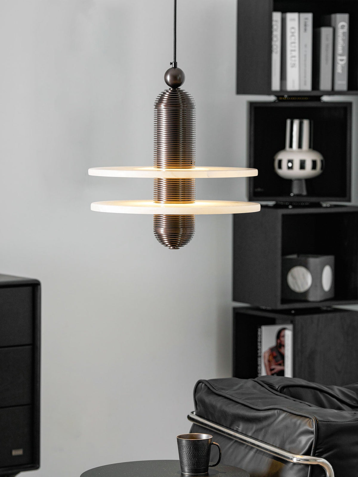 Saturn Alabaster LED Pendant Light – pendant light view 17