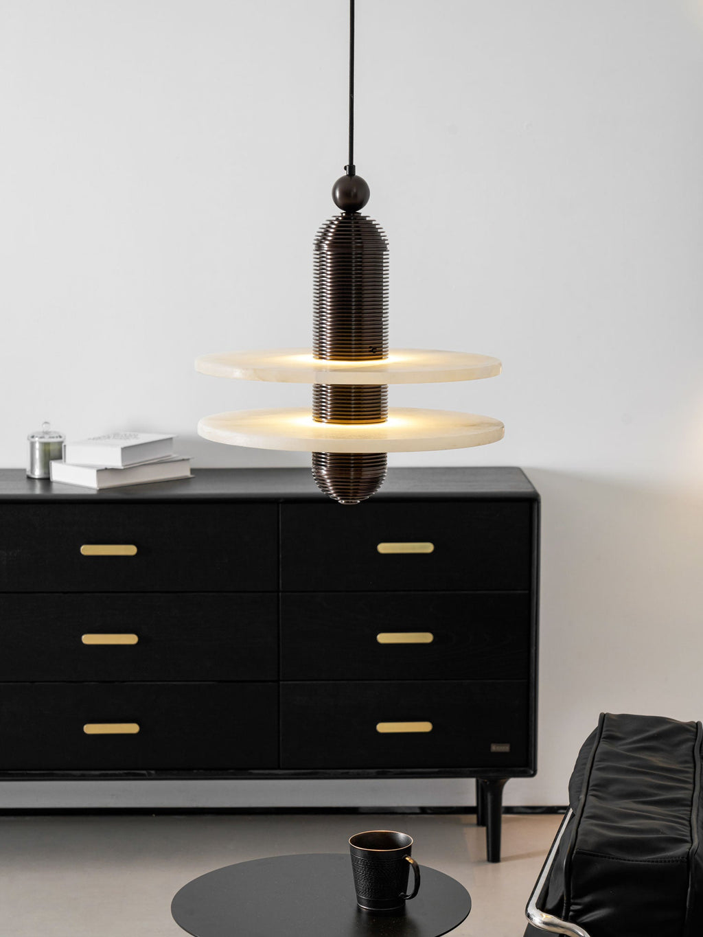 Saturn Alabaster LED Pendant Light – pendant light view 18