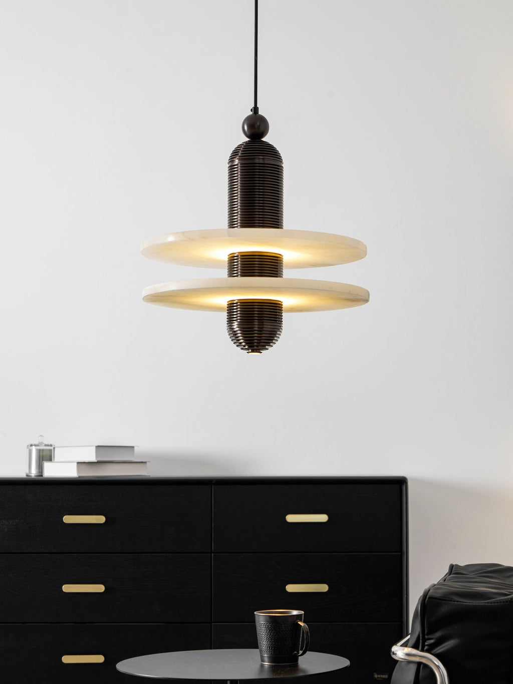 Saturn Alabaster LED Pendant Light – pendant light view 19