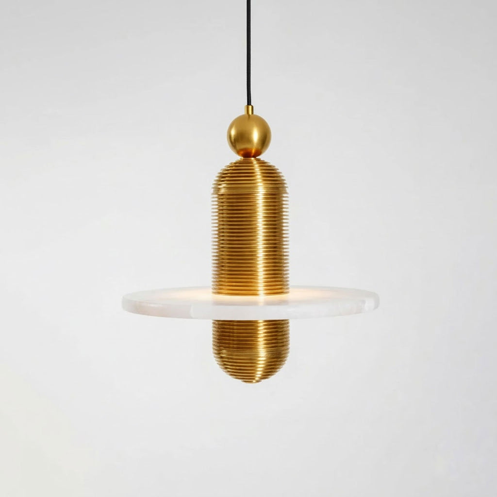 Saturn Alabaster LED Pendant Light – pendant light view 34