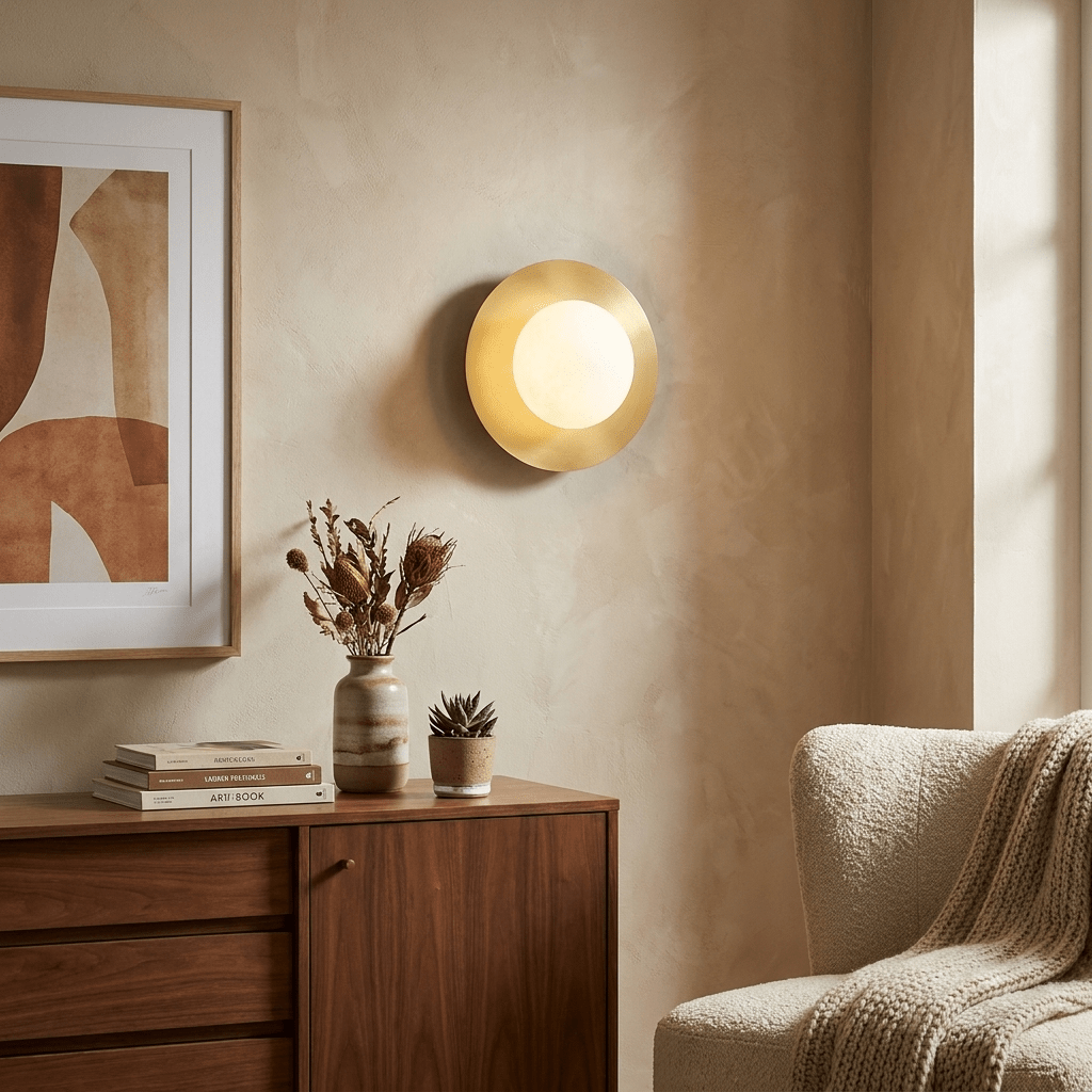 Selene Alabaster Moon LED Wall Sconce – wall sconce view 15
