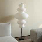 Serein Sculptural Paper Floor Lamp — Black & White
