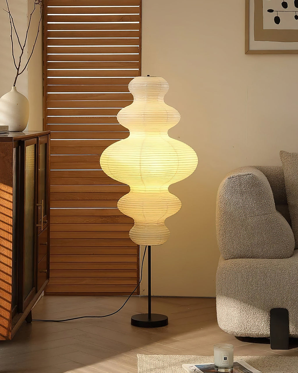Serein Sculptural Paper Floor Lamp — product detail 4