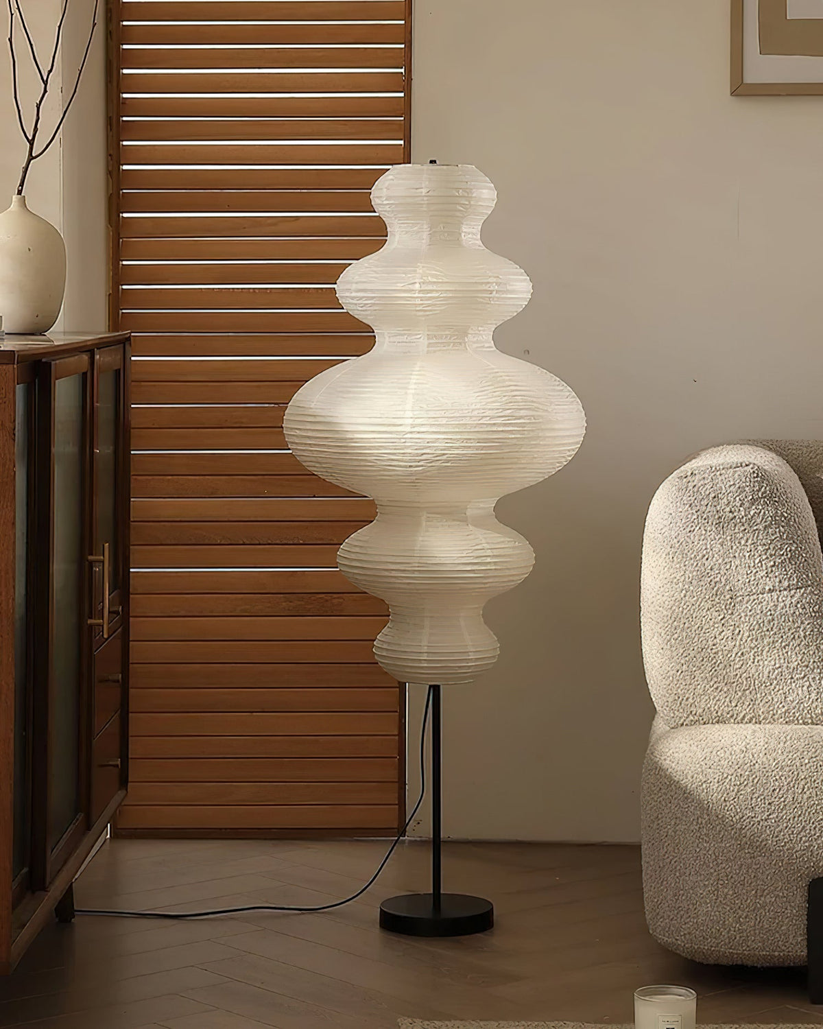 Serein Sculptural Paper Floor Lamp — product detail 9