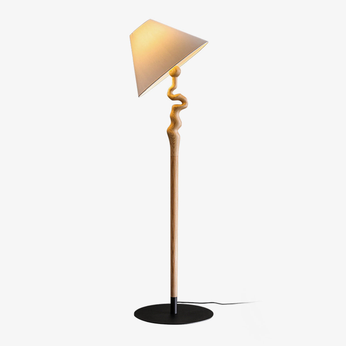 Serpentine Twist Wood Floor Lamp — product view