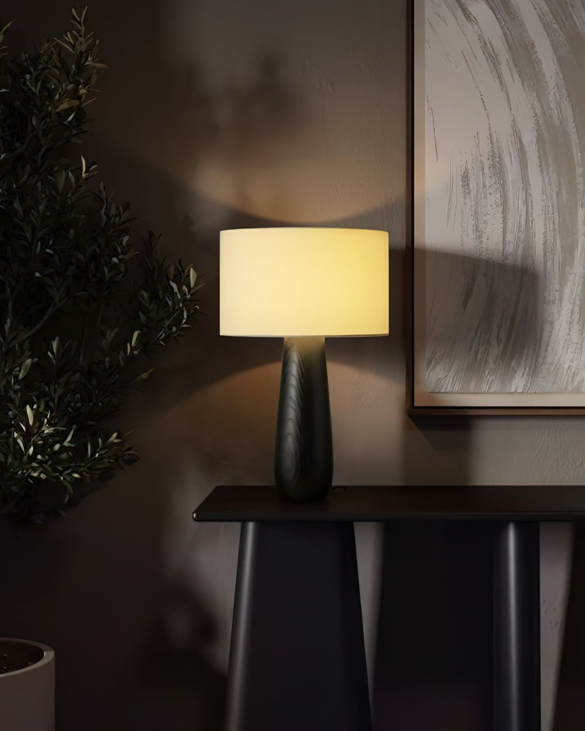 Sierra Wood and Linen Table Lamp - product view 2