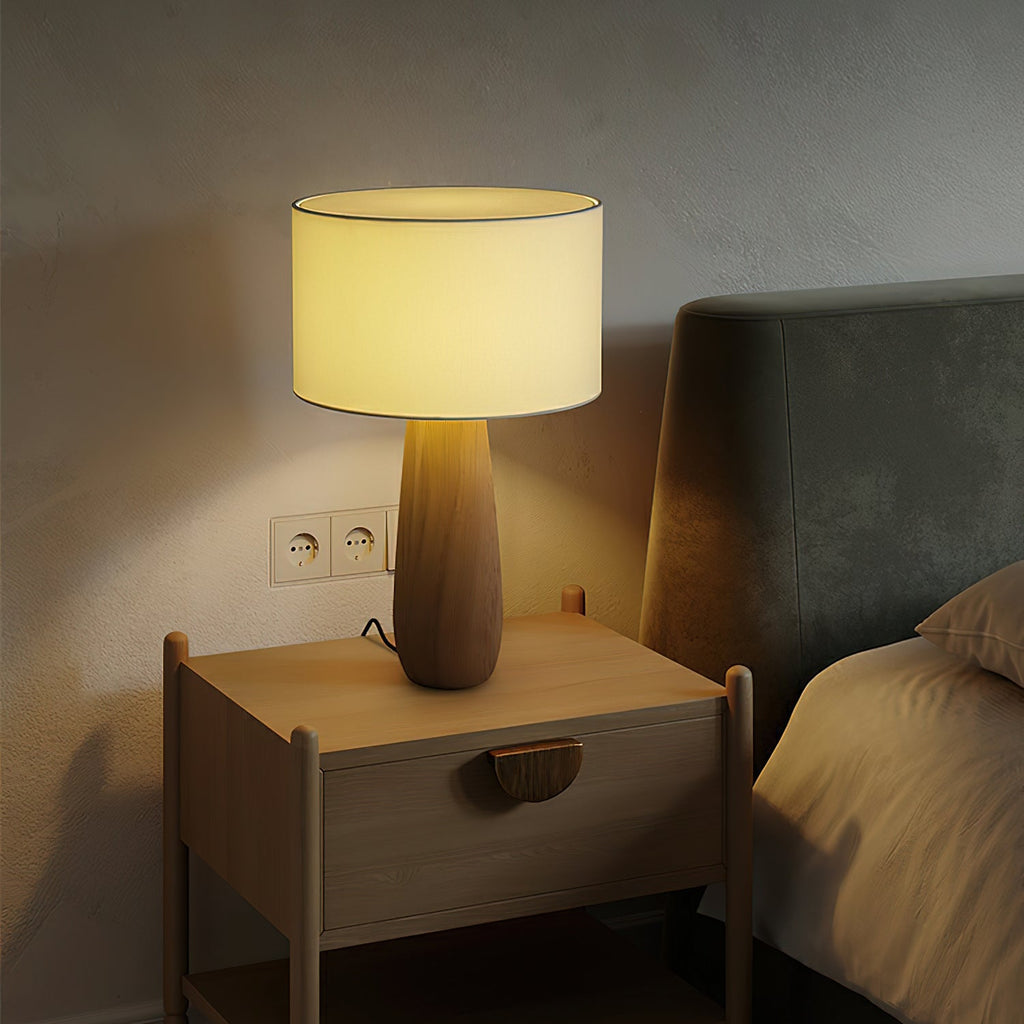 Sierra Wood and Linen Table Lamp - product view 10