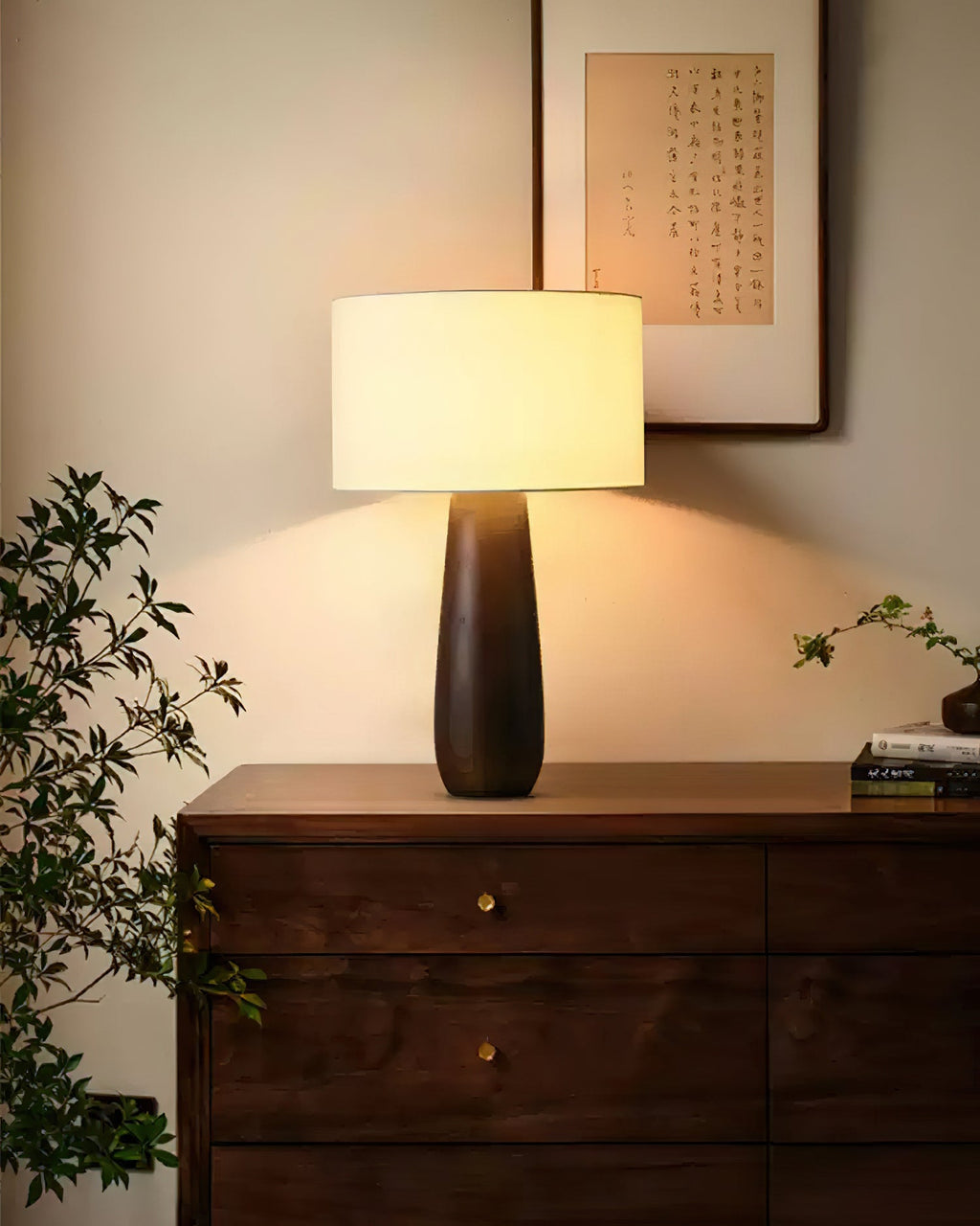Sierra Wood and Linen Table Lamp - product view 11