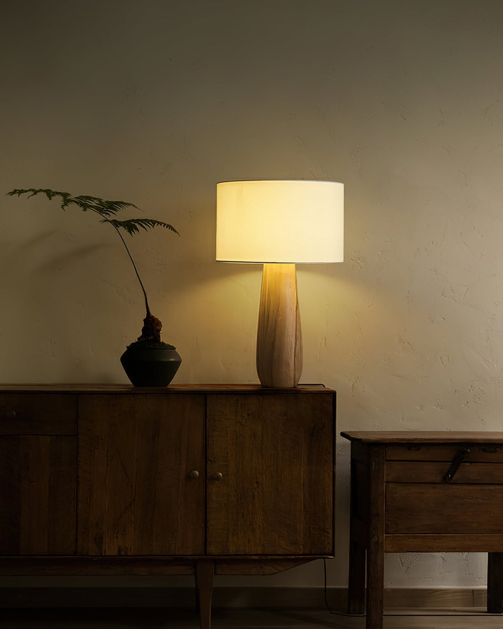 Sierra Wood and Linen Table Lamp - product view 14
