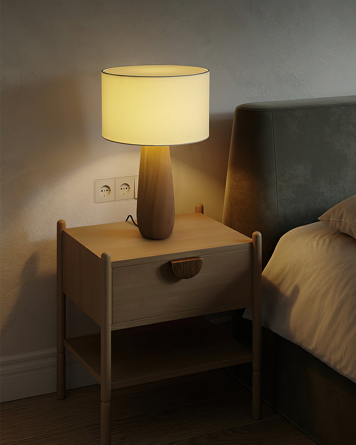 Sierra Wood and Linen Table Lamp - product view 17