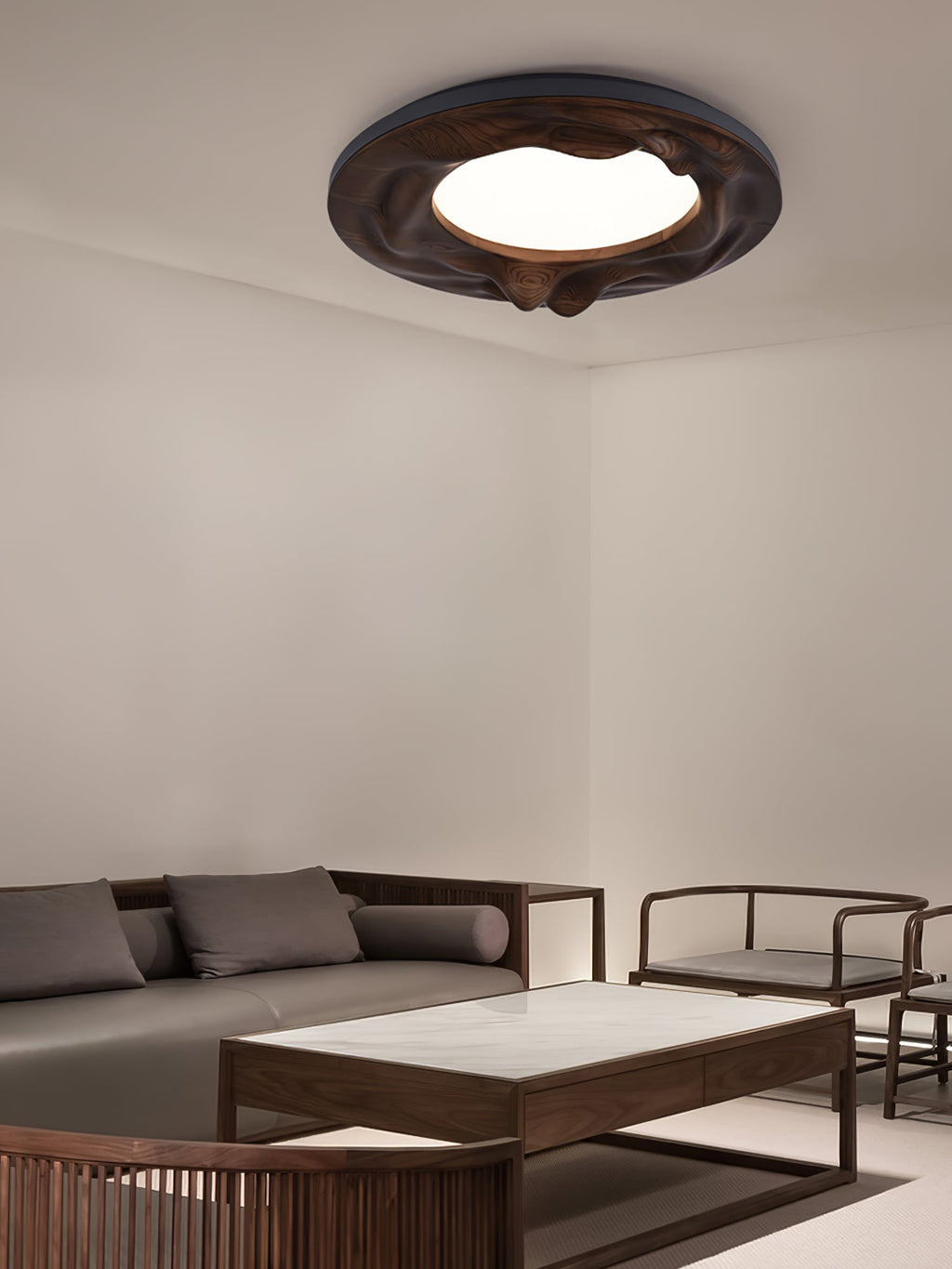 Sky Lake Round Wood LED Ceiling Light - product view 6