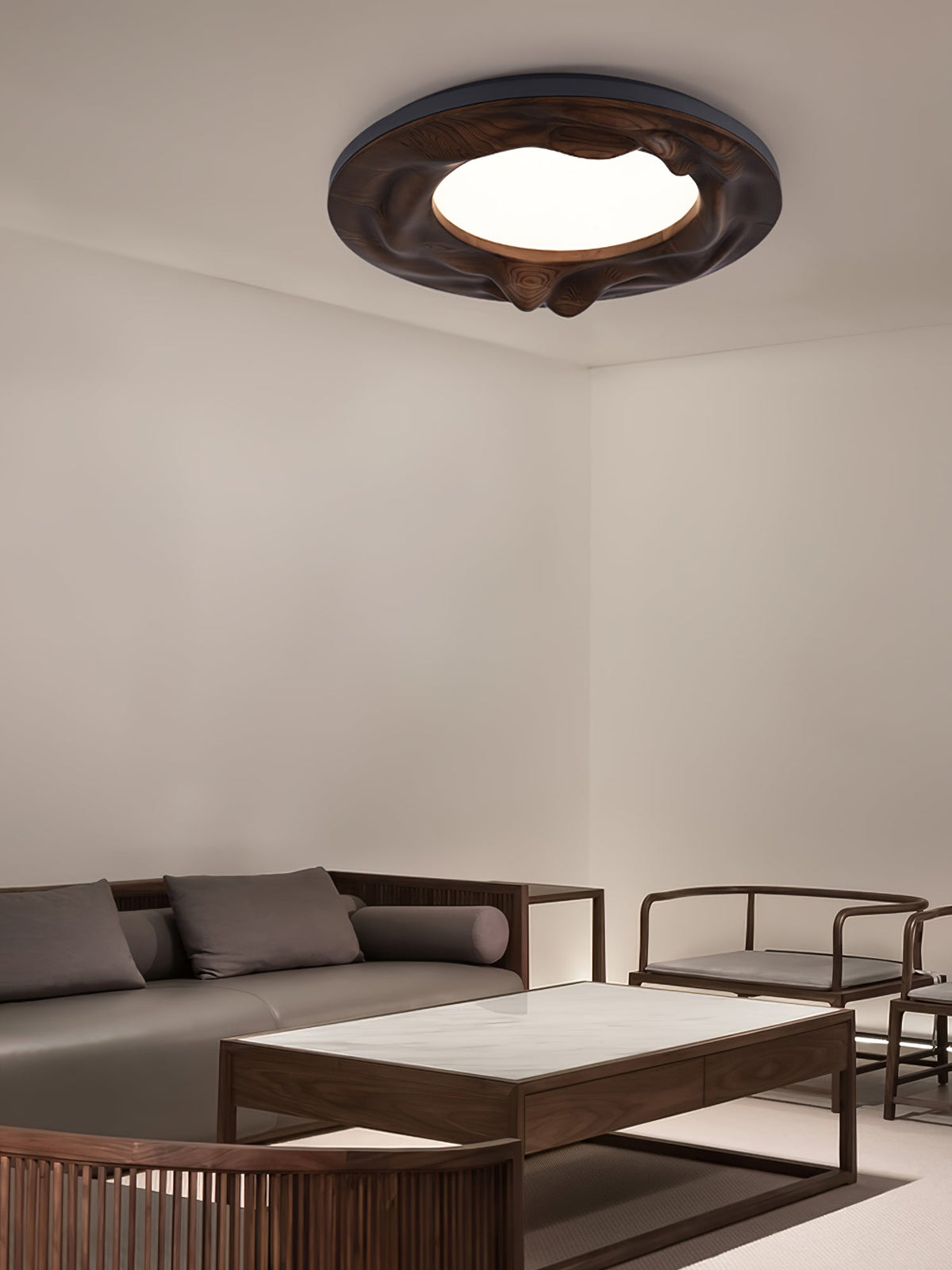 Sky Lake Round Wood LED Ceiling Light - product view 6
