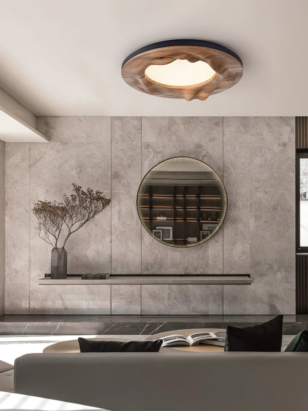 Sky Lake Round Wood LED Ceiling Light - product view 8