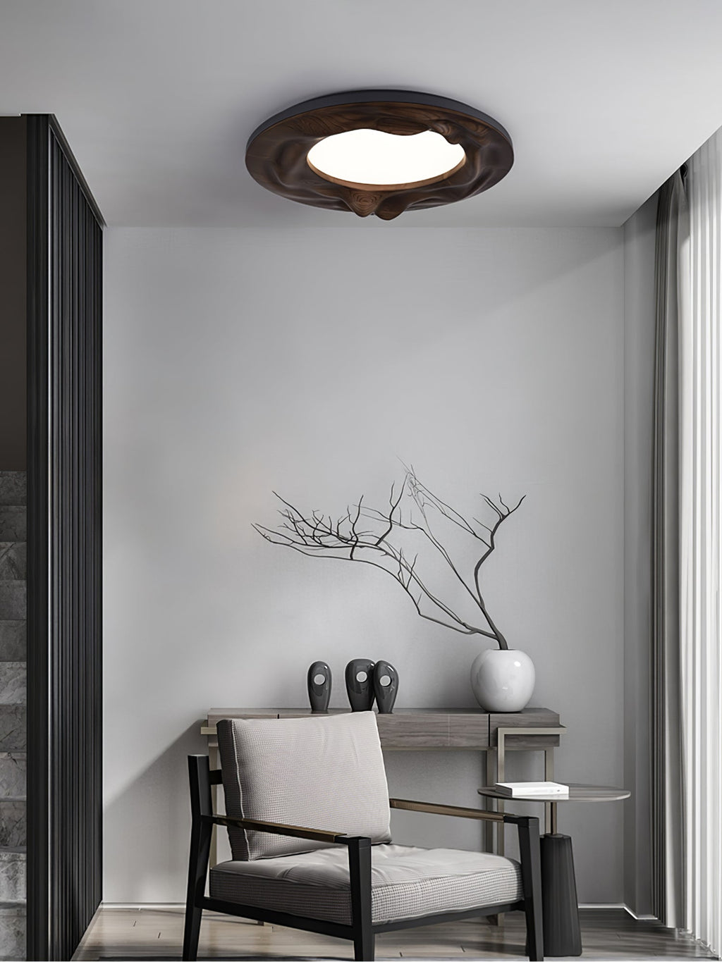 Sky Lake Round Wood LED Ceiling Light - product view 10