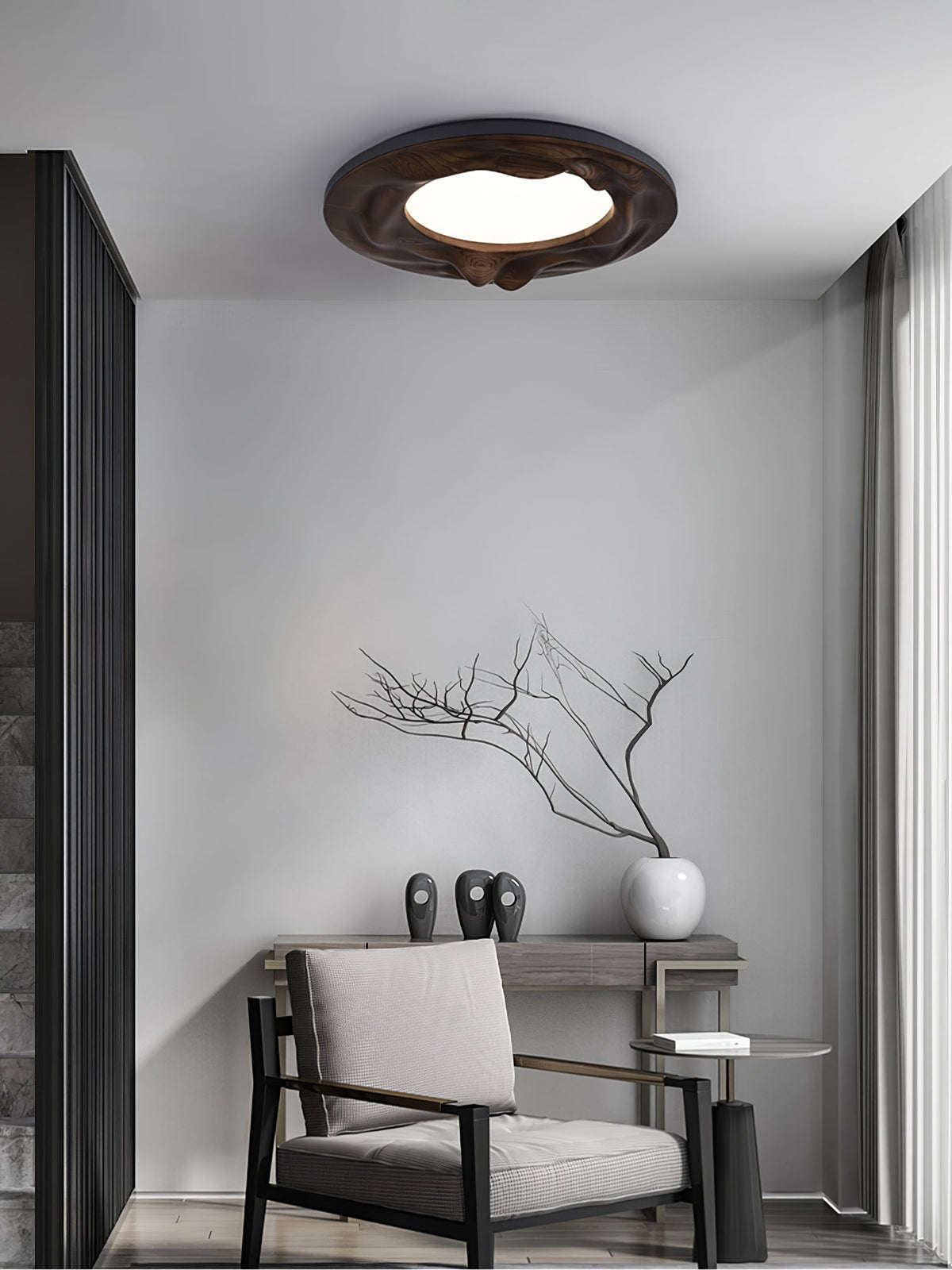 Sky Lake Round Wood LED Ceiling Light - product view 10