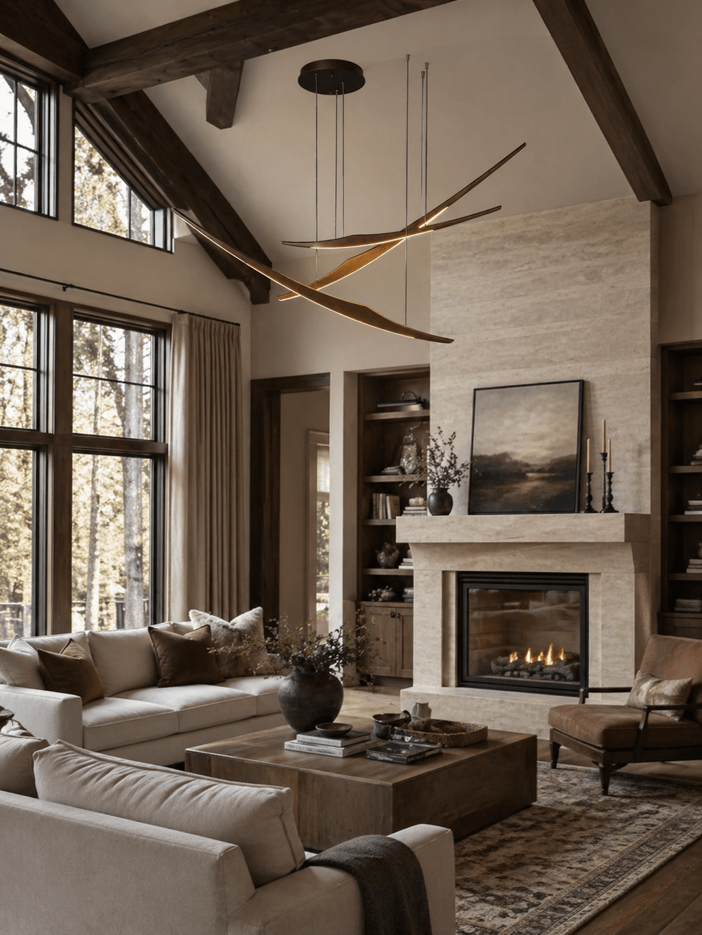 Skytrace Curved Wood LED Pendant Light - product view 4