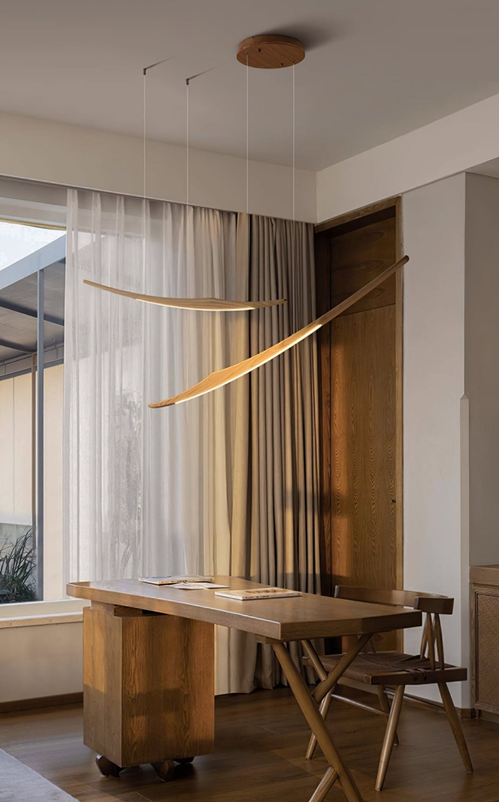 Skytrace Curved Wood LED Pendant Light - product view 13