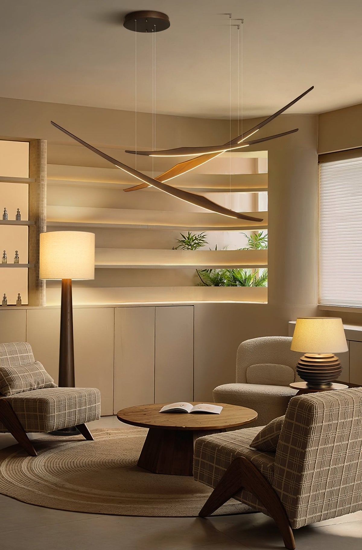 Skytrace Curved Wood LED Pendant Light - product view 17