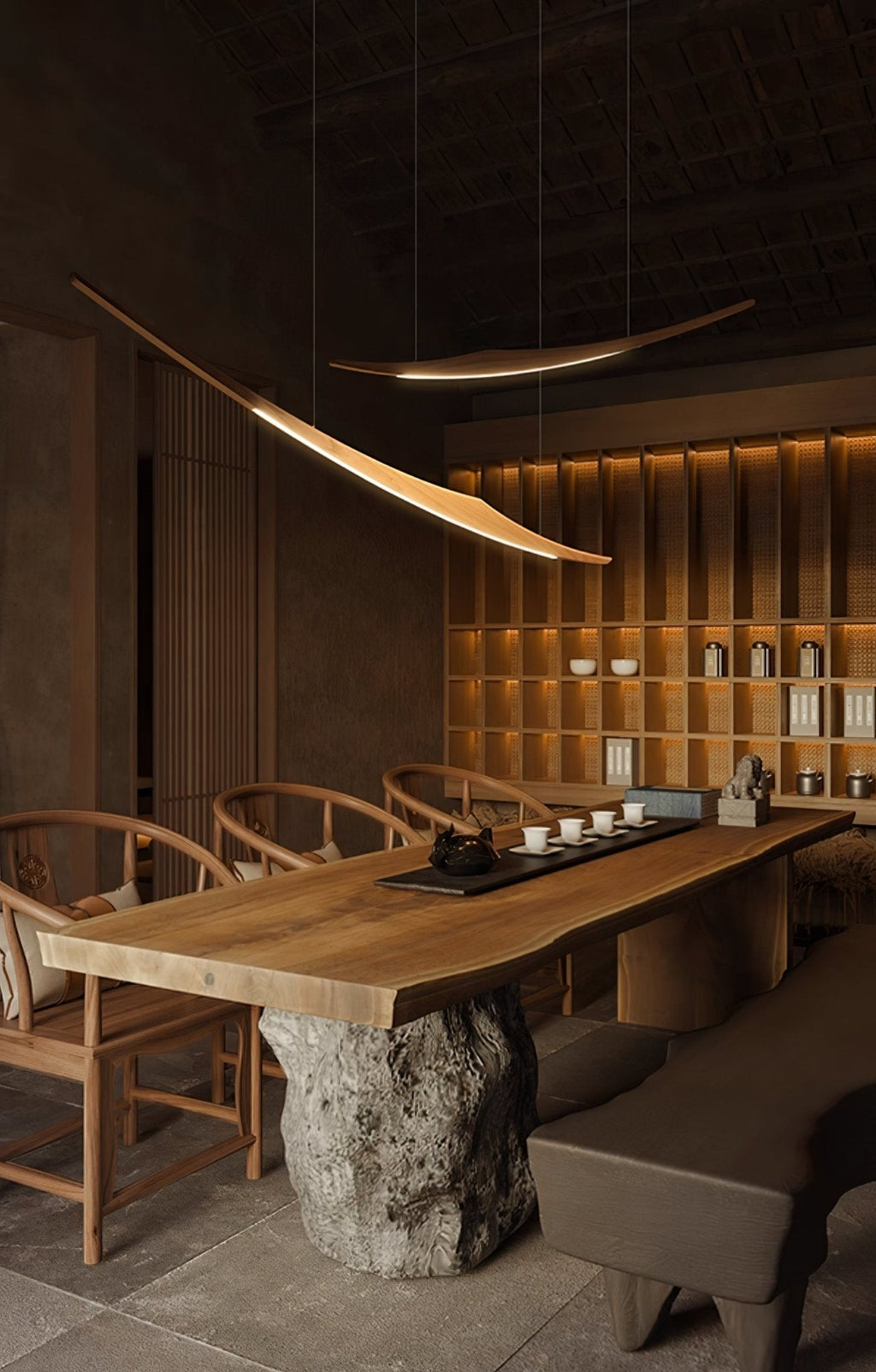 Skytrace Curved Wood LED Pendant Light - product view 18