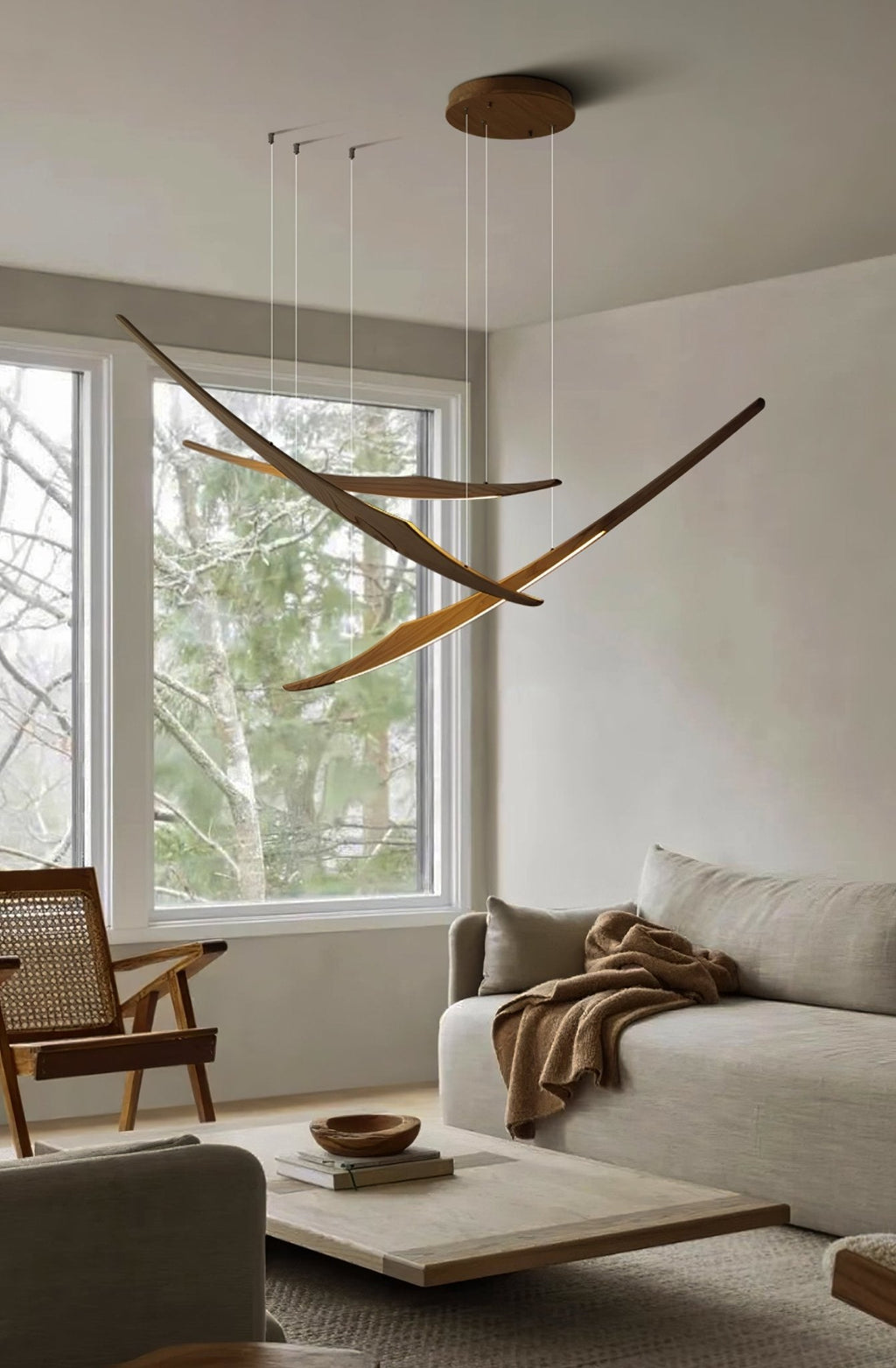 Skytrace Curved Wood LED Pendant Light - product view 19