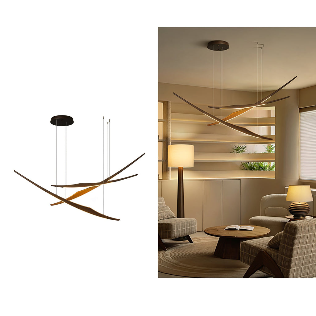Skytrace Curved Wood LED Pendant Light - product view 25