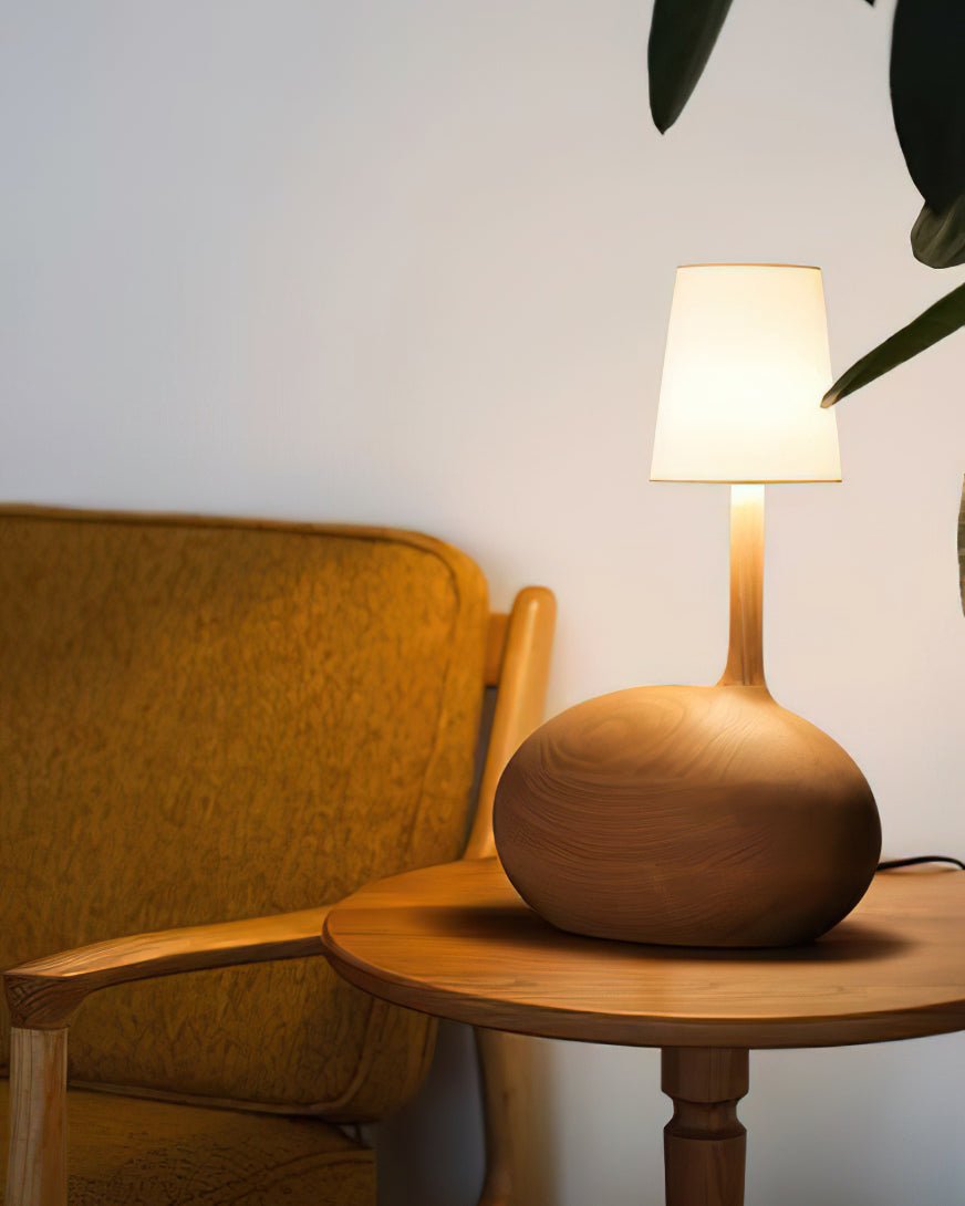 Snail Sculptural Wood Table Lamp - product view 3