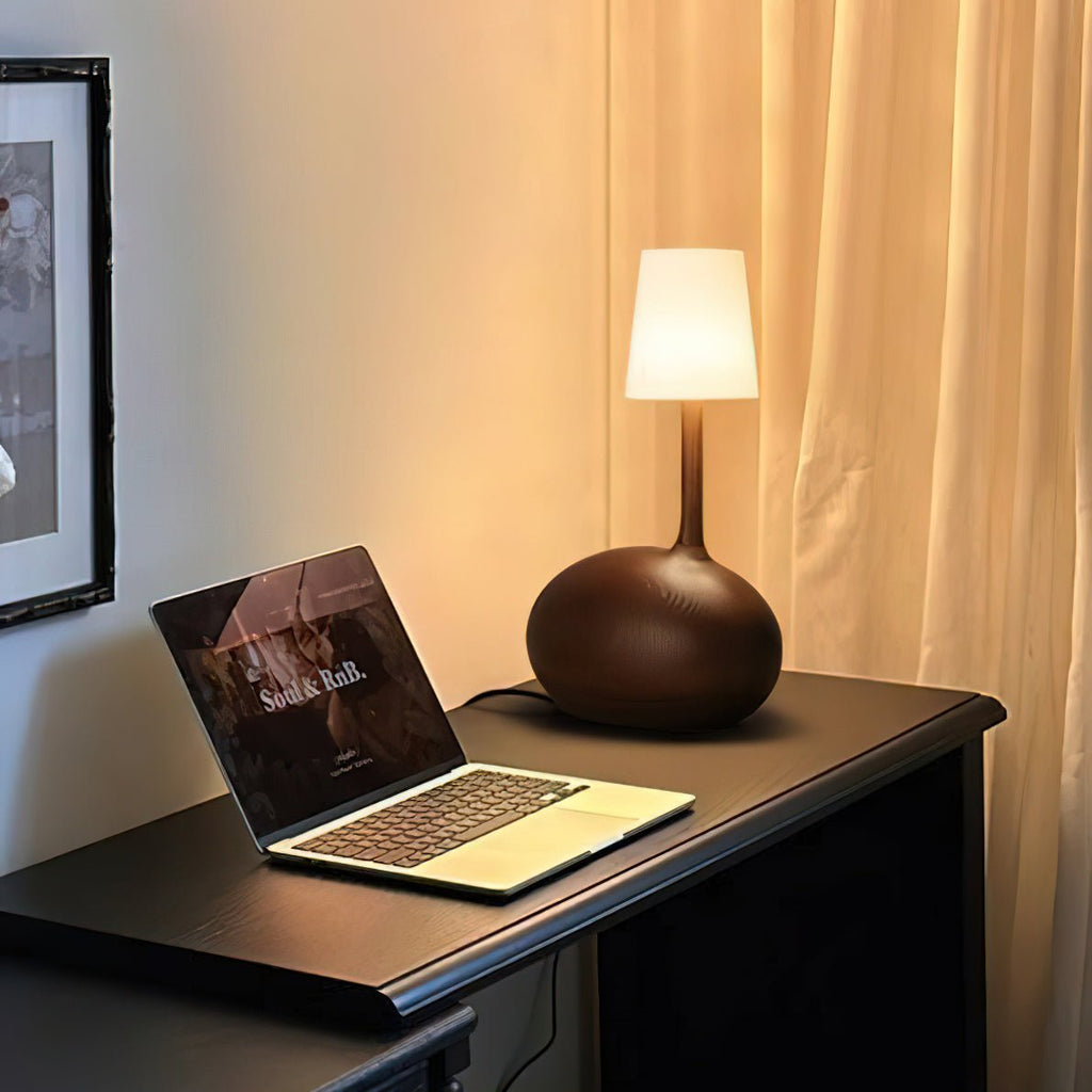Snail Sculptural Wood Table Lamp - product view 5