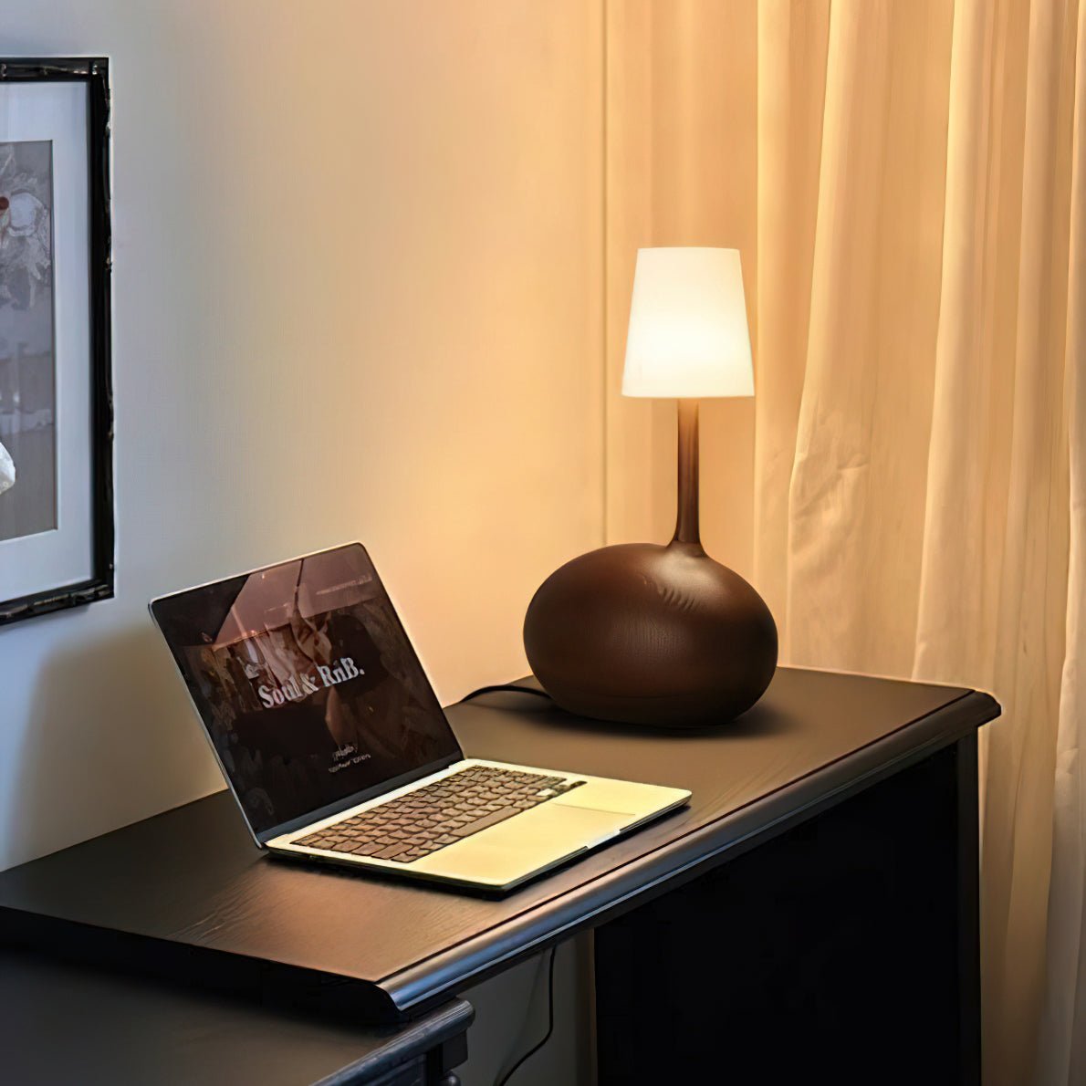 Snail Sculptural Wood Table Lamp - product view 5