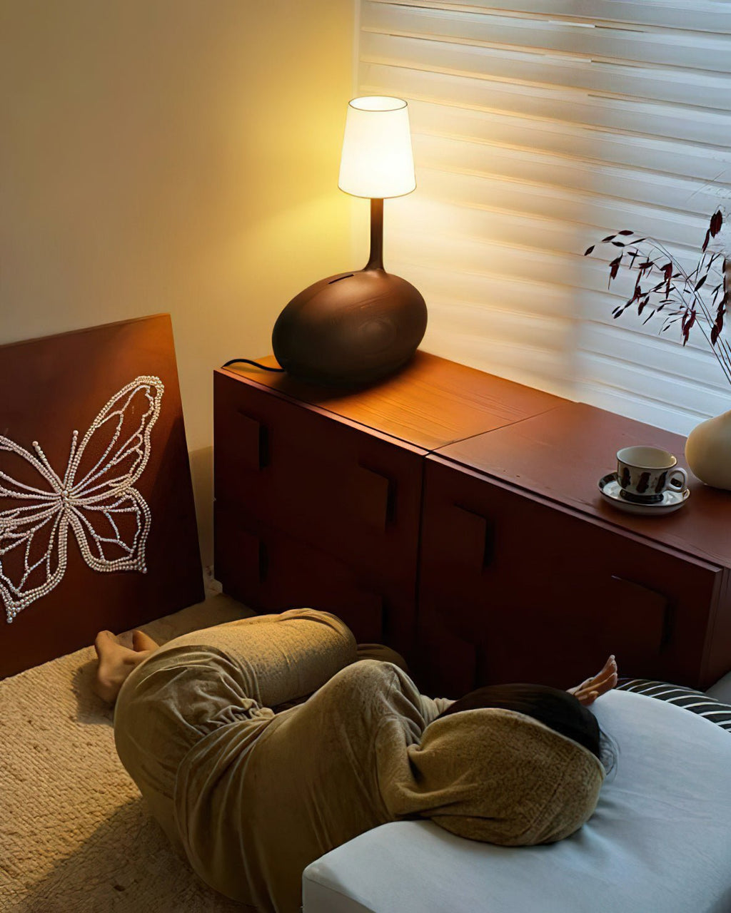 Snail Sculptural Wood Table Lamp - product view 8