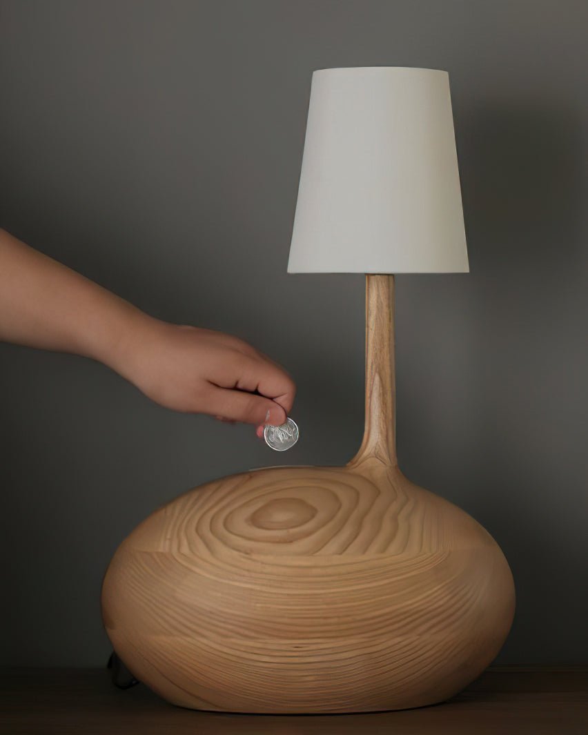Snail Sculptural Wood Table Lamp - product view 10