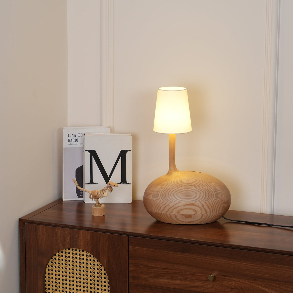 Snail Sculptural Wood Table Lamp - product view 24