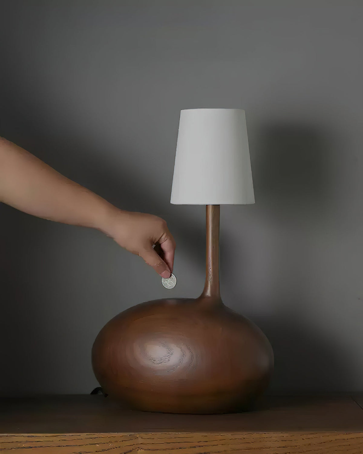 Snail Sculptural Wood Table Lamp - product view 28