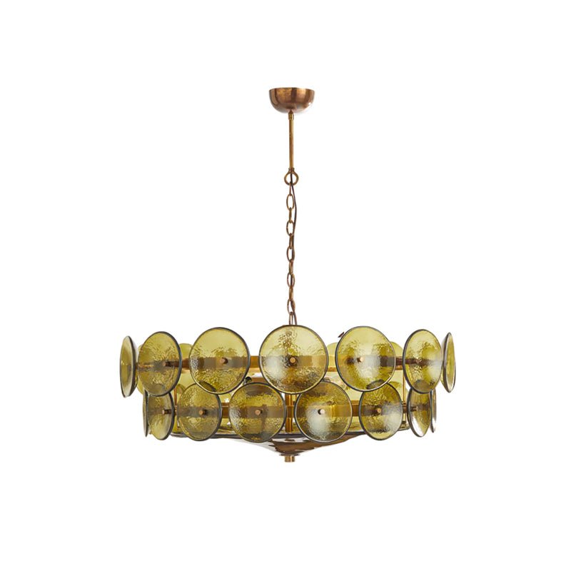 Solerin Floating Disc Glass Chandelier — Green & Gold