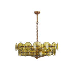 Solerin Floating Disc Glass Chandelier — Green & Gold