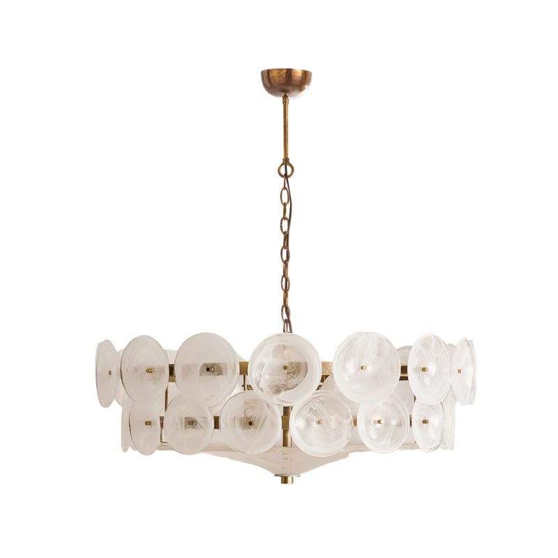 Solerin Floating Disc Glass Chandelier — White & Gold