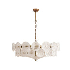 Solerin Floating Disc Glass Chandelier — White & Gold