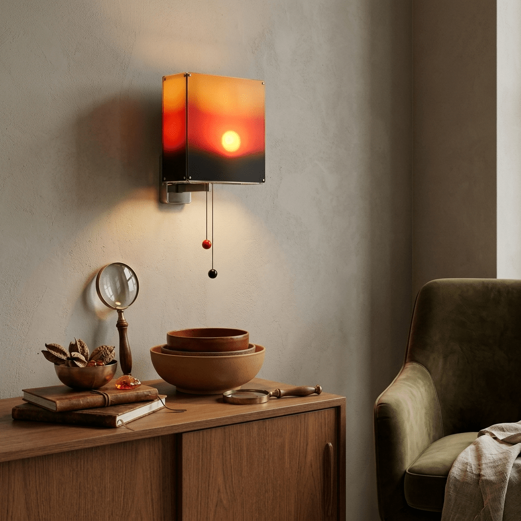 Soleva Sunset Gradient LED Wall Light — finish, form and room detail 2