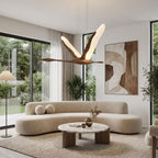 Solitude Crane Sculptural Wood LED Pendant Light - product view 6