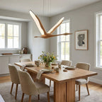 Solitude Crane Sculptural Wood LED Pendant Light - product view 8
