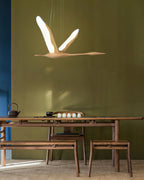 Solitude Crane Sculptural Wood LED Pendant Light - product view 12