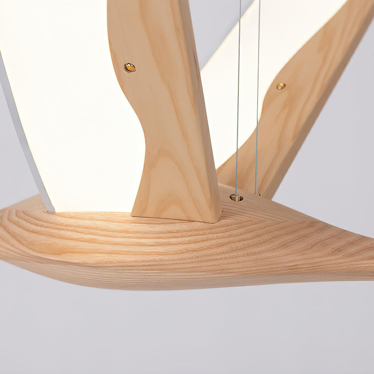 Solitude Crane Sculptural Wood LED Pendant Light - product view 16