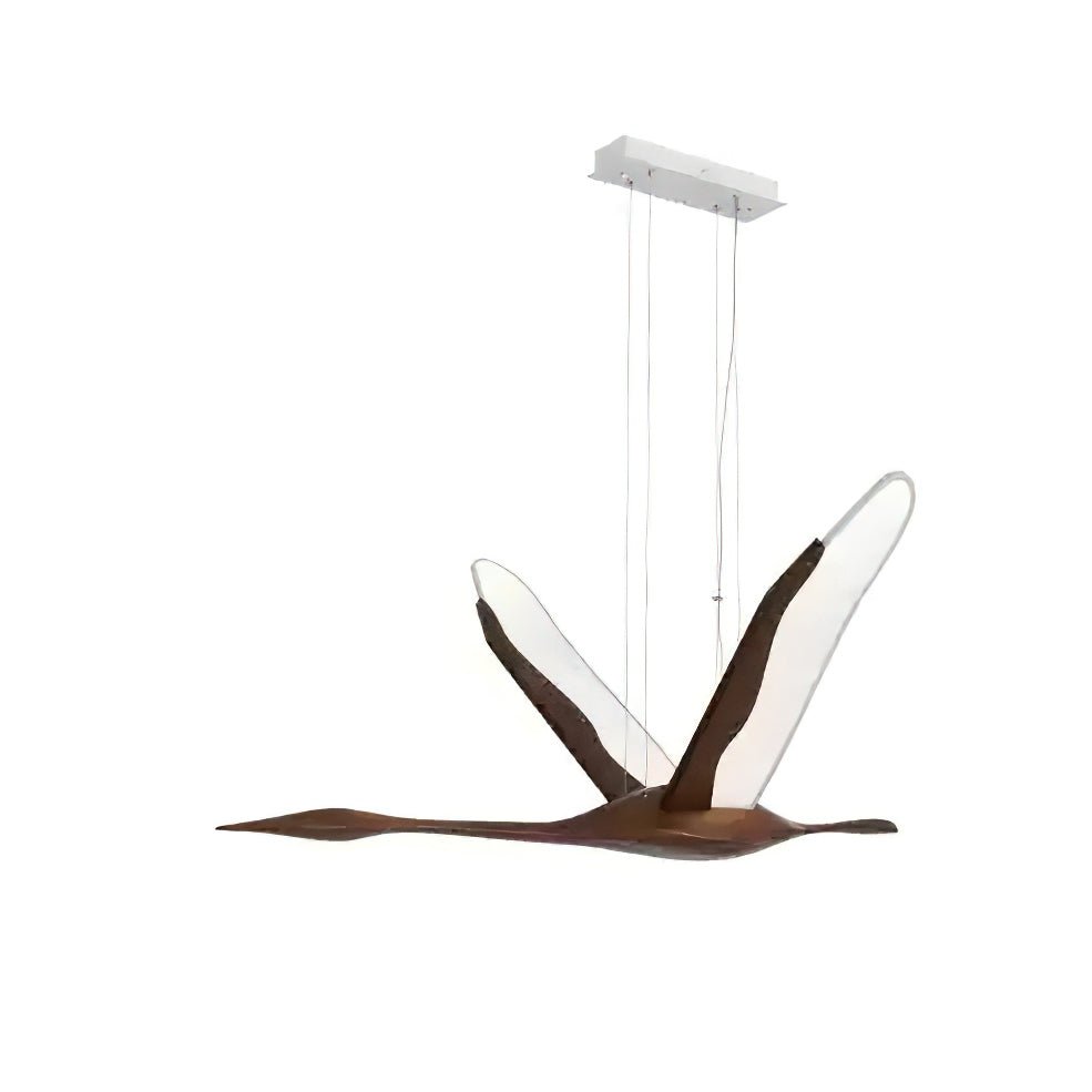Solitude Crane Sculptural Wood LED Pendant Light - product view 19