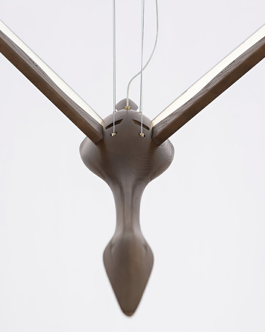 Solitude Crane Sculptural Wood LED Pendant Light - product view 23